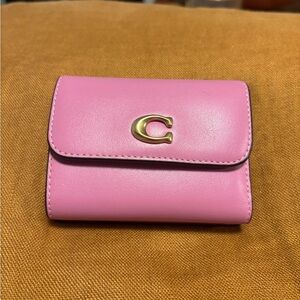 Coach Pink Leather Compact Wallet